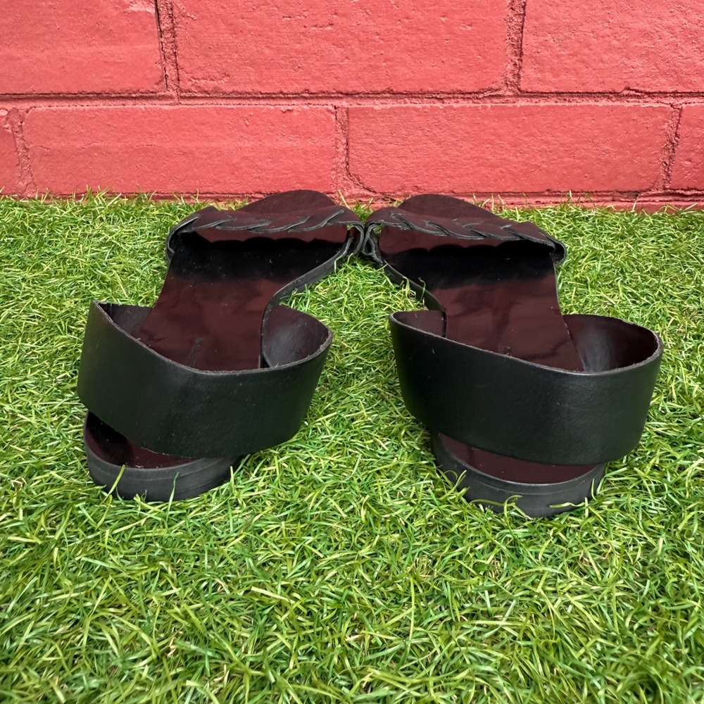 Zara Basic Collection Black Leather Braided Sling… - image 6